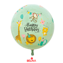 Globo burbuja jirafa Happy Birthday 80cm