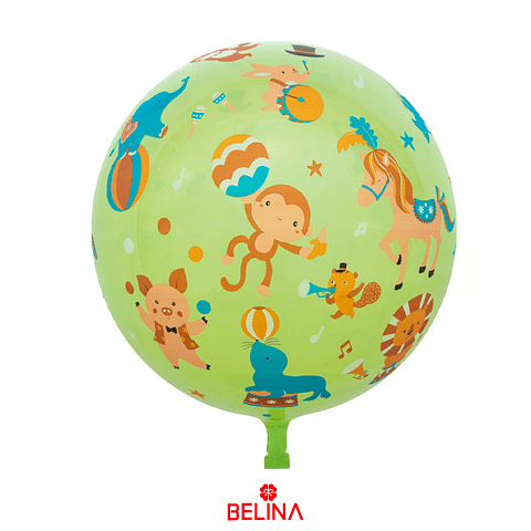 Globo burbuja verde de animales 80cm