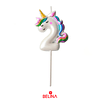 Vela Nº 2 unicornio color 11cm