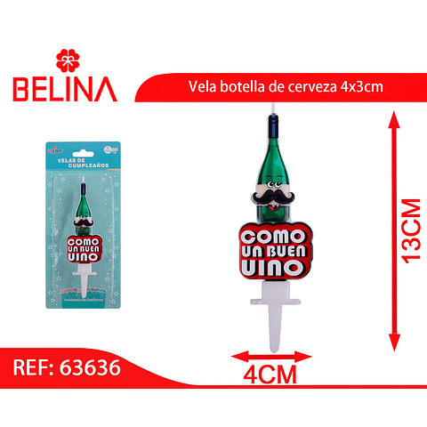 Vela botella de cerveza 4*x3cm