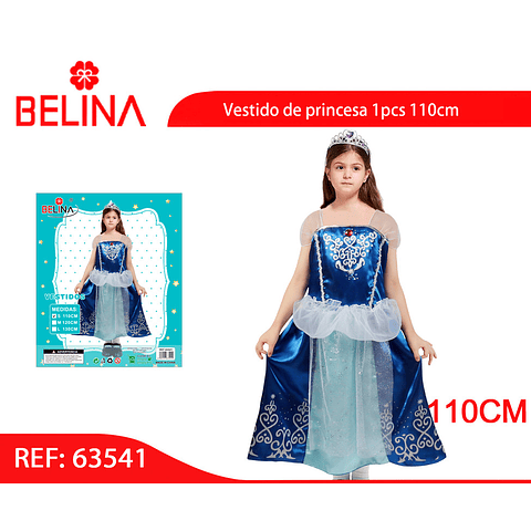 Vestido Princesa azul 1pcs 110cm