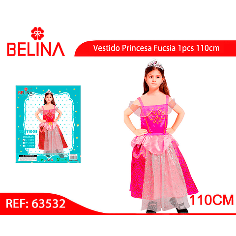 Vestido Princesa Fucsia 1pcs 110cm