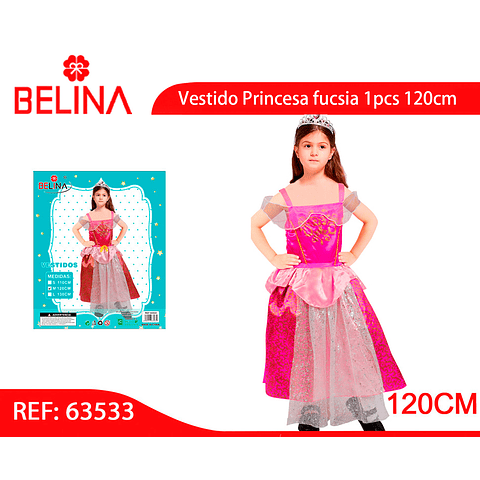 Vestido Princesa fucsia 1pcs 120cm