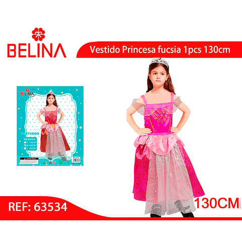Vestido Princesa fucsia 1pcs 130cm