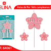 Velas de flor  feliz cumpleaños 3pcs