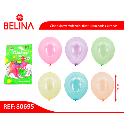 Globos de latex colores surtidos 10pcs 23cm