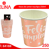 Vasos de carton rosa 6pcs 250ml