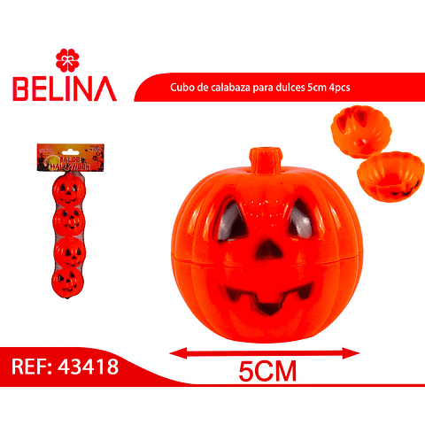 Cubo de calabaza para dulces 5cm 4pcs