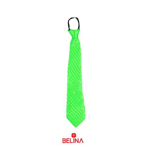 Corbata de lentejuelas verde 8x40cm 