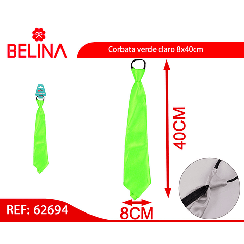 Corbata verde claro 8x40cm 