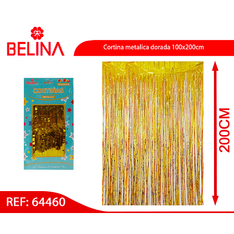 Cortina metalica dorada 100x200cm 