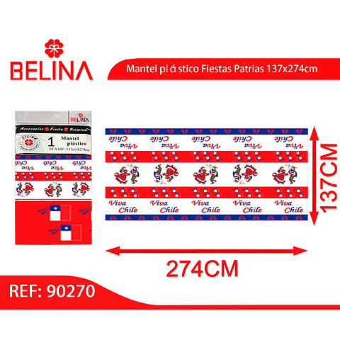 Mantel plástico Fiestas Patrias 137x274cm