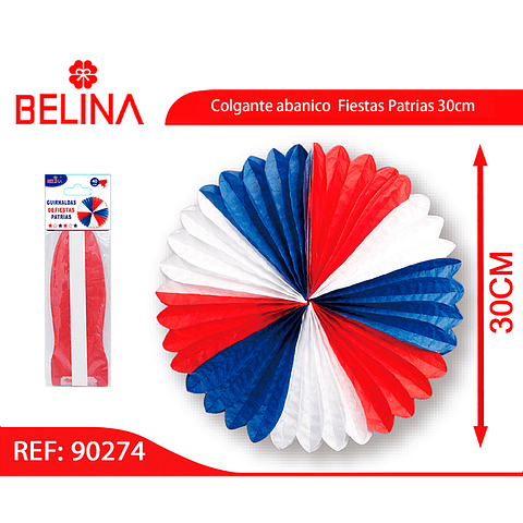 Colgante abanico  Fiestas Patrias 30cm 