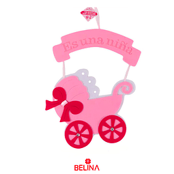 Colgante rosa baby shower 33x52cm 