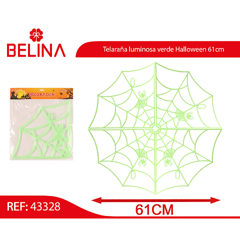 Telaraña verde Halloween 61x61cm