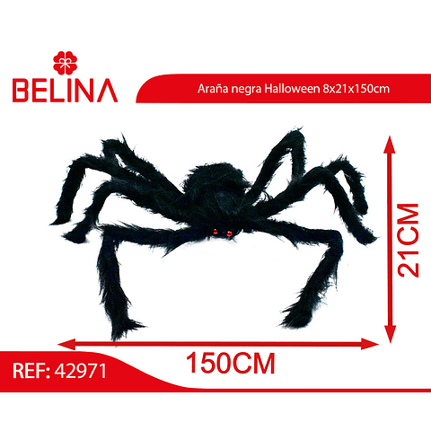 Araña negra Halloween 8*21*150cm