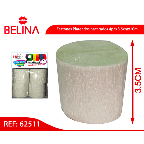 Festones blanco nacarado 4pcs 3.5cmx10m