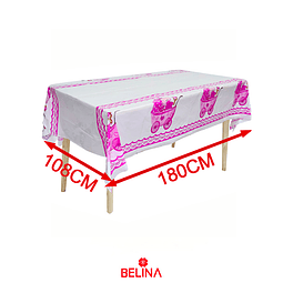 Mantel plastico rosa baby shower 108x180cm 