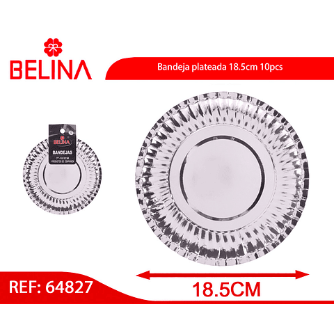 Bandeja plateada 18.5cm 10pcs