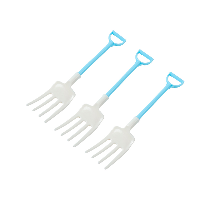 Cubierto en forma de rastrillo celeste  8pcs