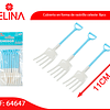 Cubierto en forma de rastrillo celeste  8pcs