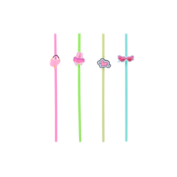 Bombillas plasticas accesorios de dama 4pcs 23cm 