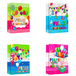 Bolsa de papel Feliz Cumpleaños diseño aleatorio 1pcs 8x15x21cm