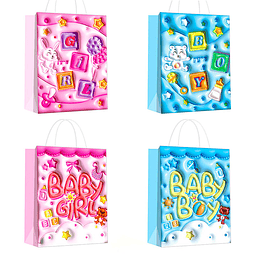 Bolsa de regalo baby shower diseño aleatorio 8x15x21cm 1pcs