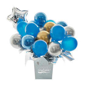 Set de globos azul con caja 23pcs