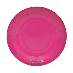 Plato de carton fucsia  30pcs 18.5cm 