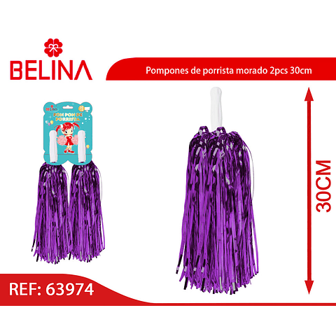 Pompones de porrista morado 2pcs 30cm 