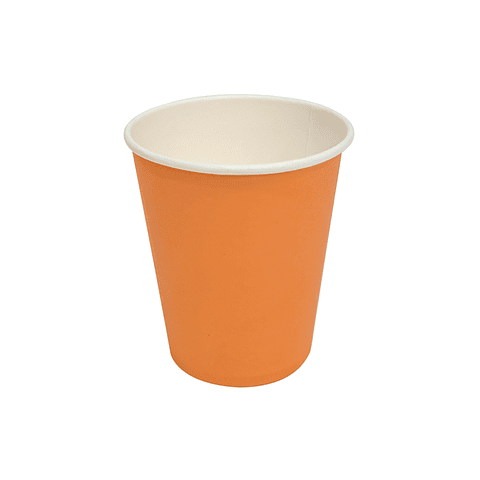 Vasos de carton naranja 10pcs 250ml 