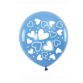 Set de globos de latex corazon azul 6pcs