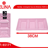 Bandeja   rectangular rosa con divisiones 18x38 cm 2pcs