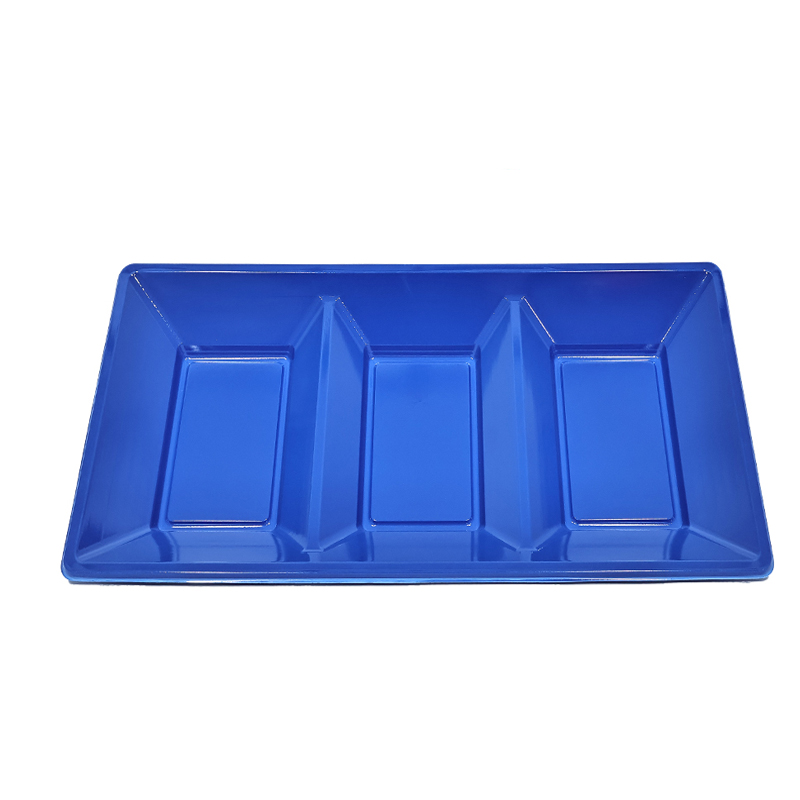 Bandeja rectangular azul con divisiones 18x38 cm 2pcs