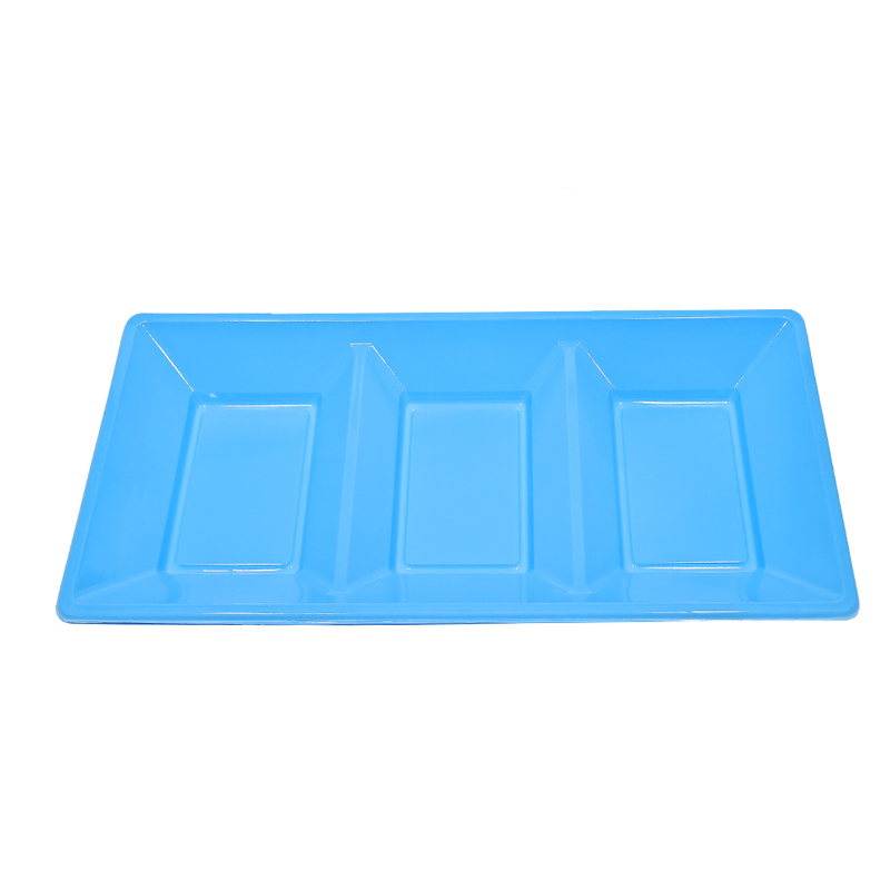 Bandeja rectangular azul claro con divisiones 18x38 cm 2pcs