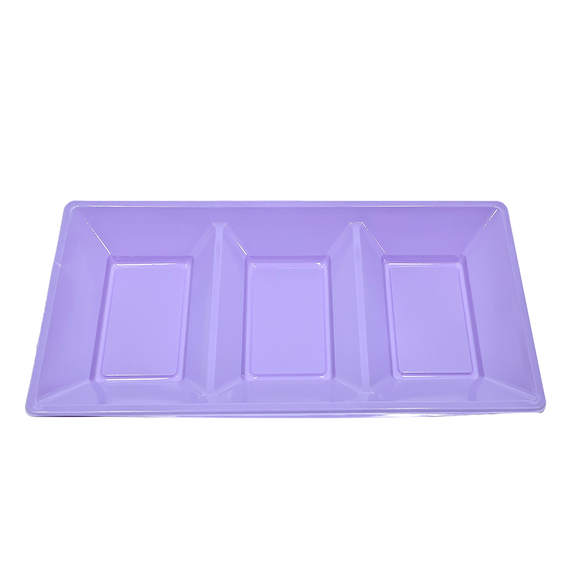 Bandeja rectangular lila con divisiones 18x38 cm 2pcs