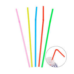 Bombillas plásticas flexibles colores surtidos 100pcs 21cm