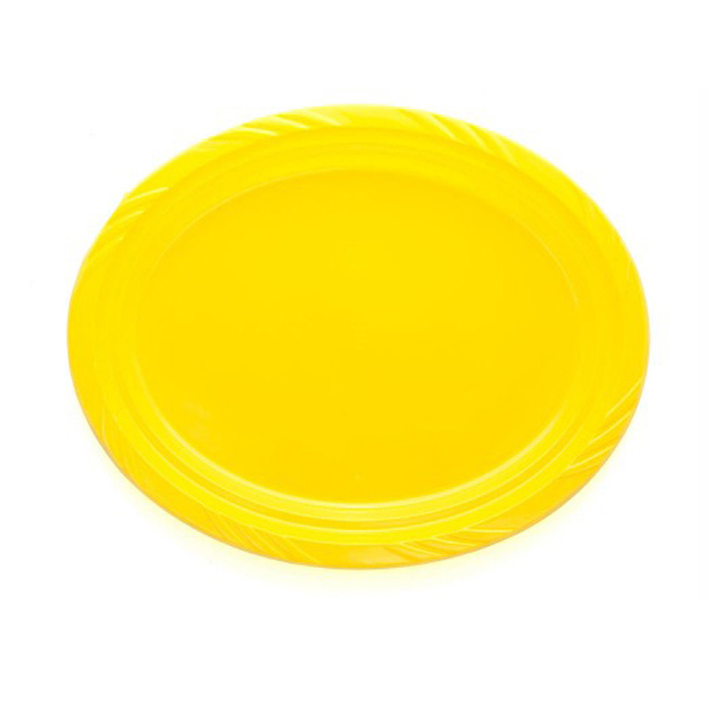 Bandeja plástica ovalada amarillo 5pcs