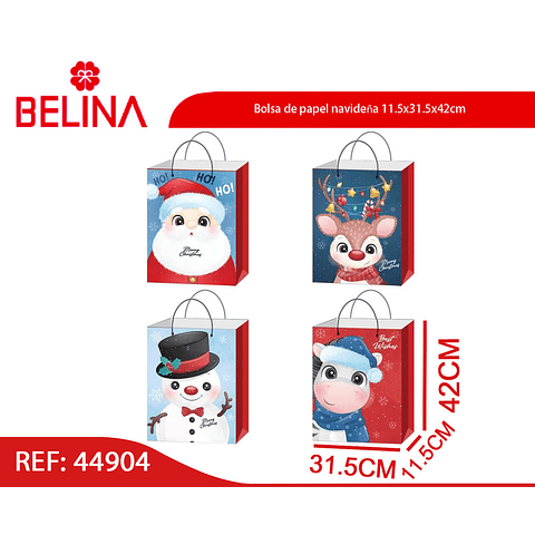 Bolsa de papel navideña 11.5x31.5x42cm 