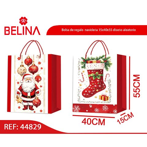 Bolsa de regalo  navideña 15x40x55 diseño aleatorio 