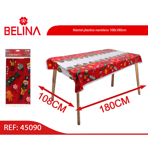 Mantel plastico navideño 108x180cm 