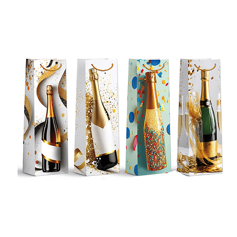 Bolsa de vino 9x12x35cm color aleatorio 