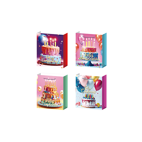 Bolsa de regalo feliz cumpleaños 8.5x18x24cm 