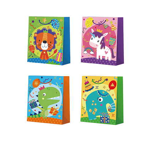 Bolsa de regalo de animales 8.5x18x24cm diseño aleatorio 