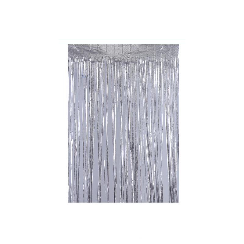 Cortina cotillon plateada 100x200cm