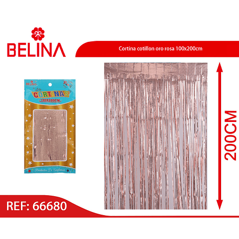 Cortina cotillon oro rosa 100x200cm 
