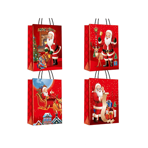 Bolsa de papel navideña 11.5x31.5x42cm diseño aleatorio 
