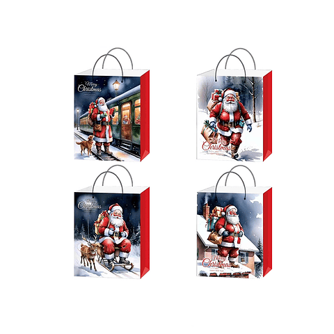 Bolsa de Papel navideña 12.5x25.5x33cm diseño aleatorio 