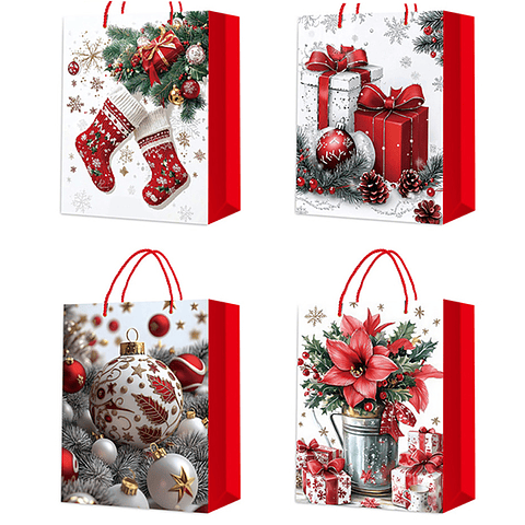 Bolsa de regalo navideña 10x26x32cm diseño aleatorio 